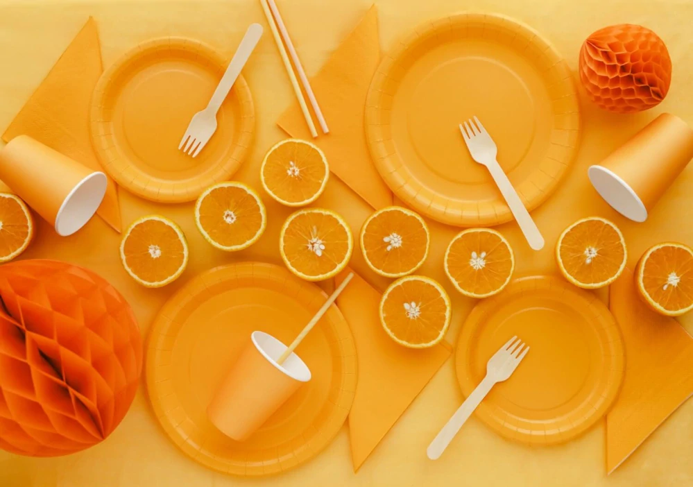 Papírové kelímky oranžové 6 ks