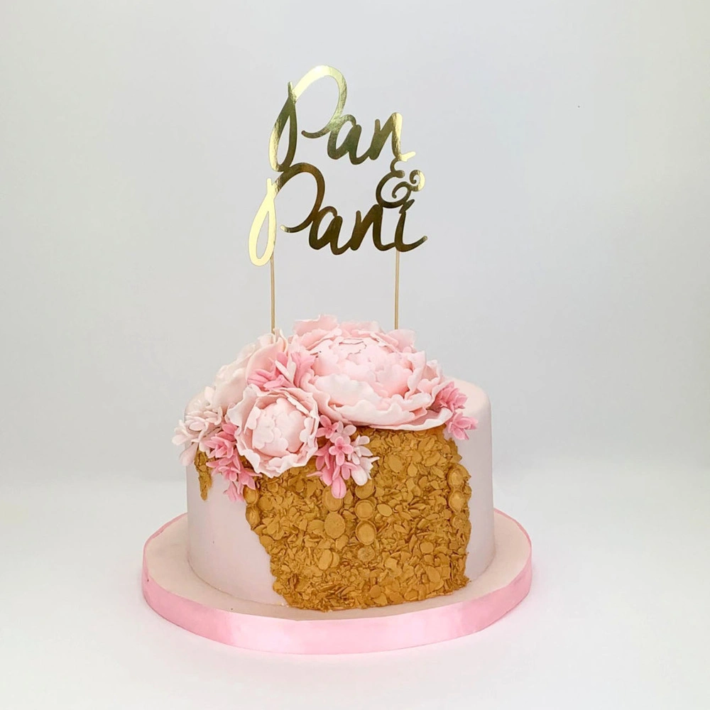 Zápich do svatebního dortu - zlatý Pan Paní