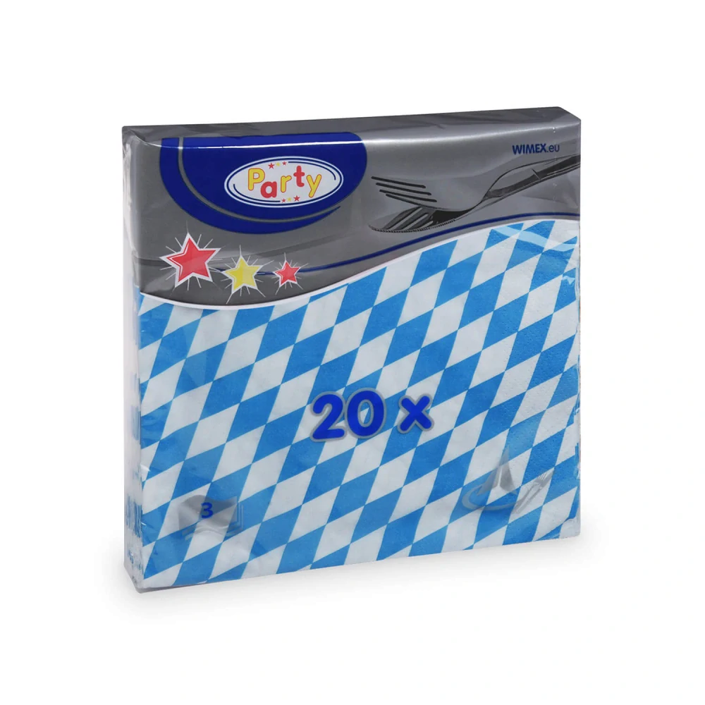 Papírové ubrousky Oktoberfest modré 20 ks