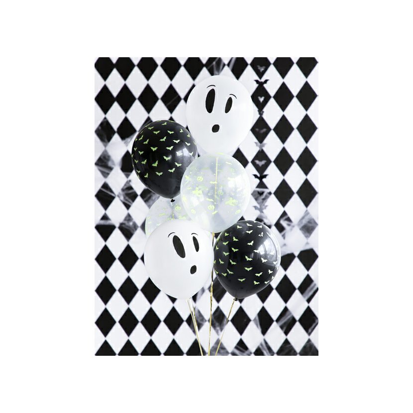 Latexové balonky svítící ve tmě - Halloween BOO mix 3 ks