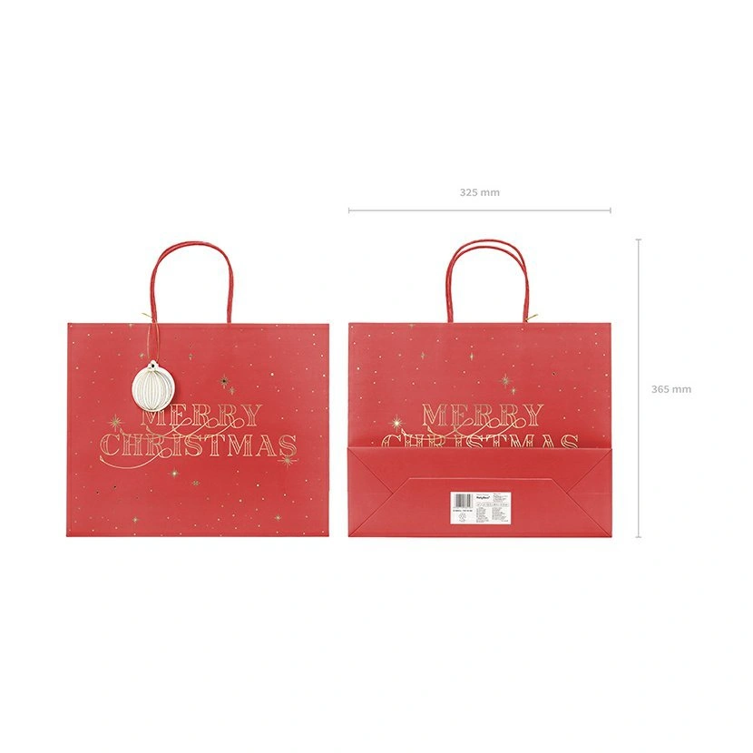 Dárková taška - Vánoční Merry Christmas červená