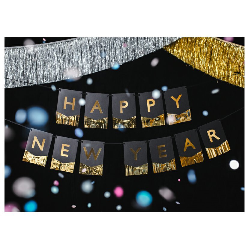 Závěsný banner Happy New Year 135 cm