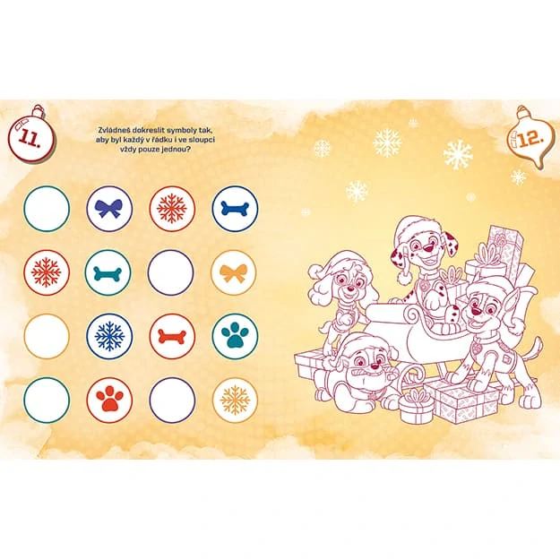 Vánoční omalovánky se samolepkami - Tlapková Patrola