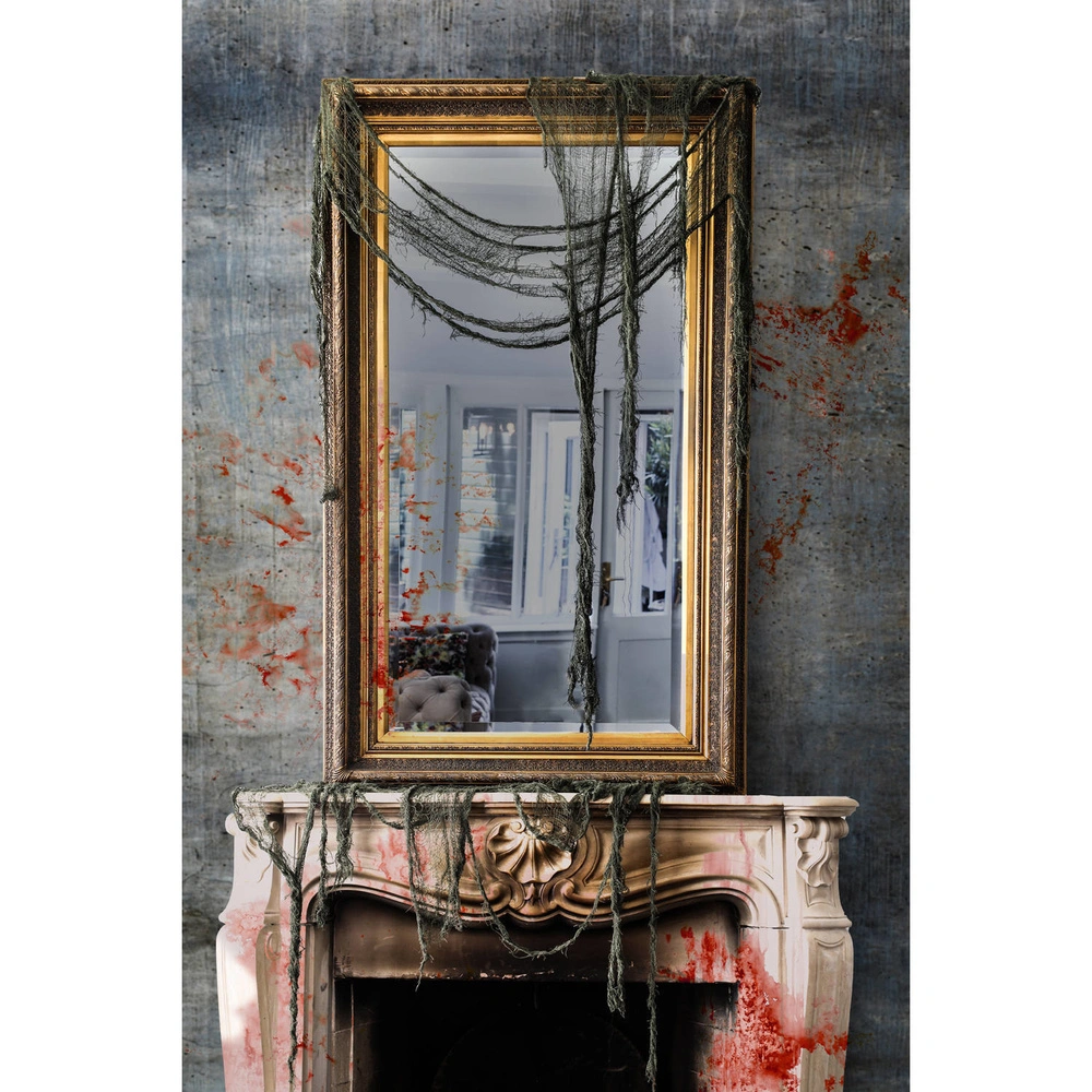 Halloweenská dekorace síť zelená 35 x 300 cm - 4 ks