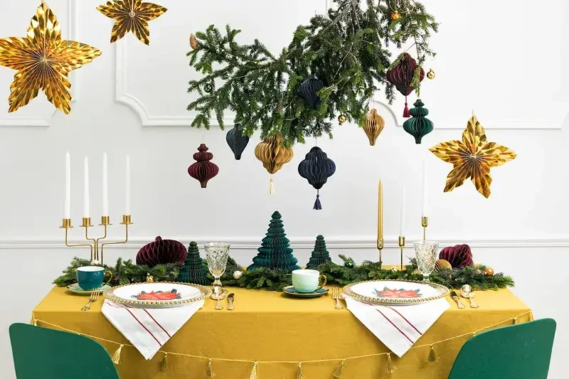 Dekorační rozety - Vánoční hvězdy 3 ks - 24 až 40 cm