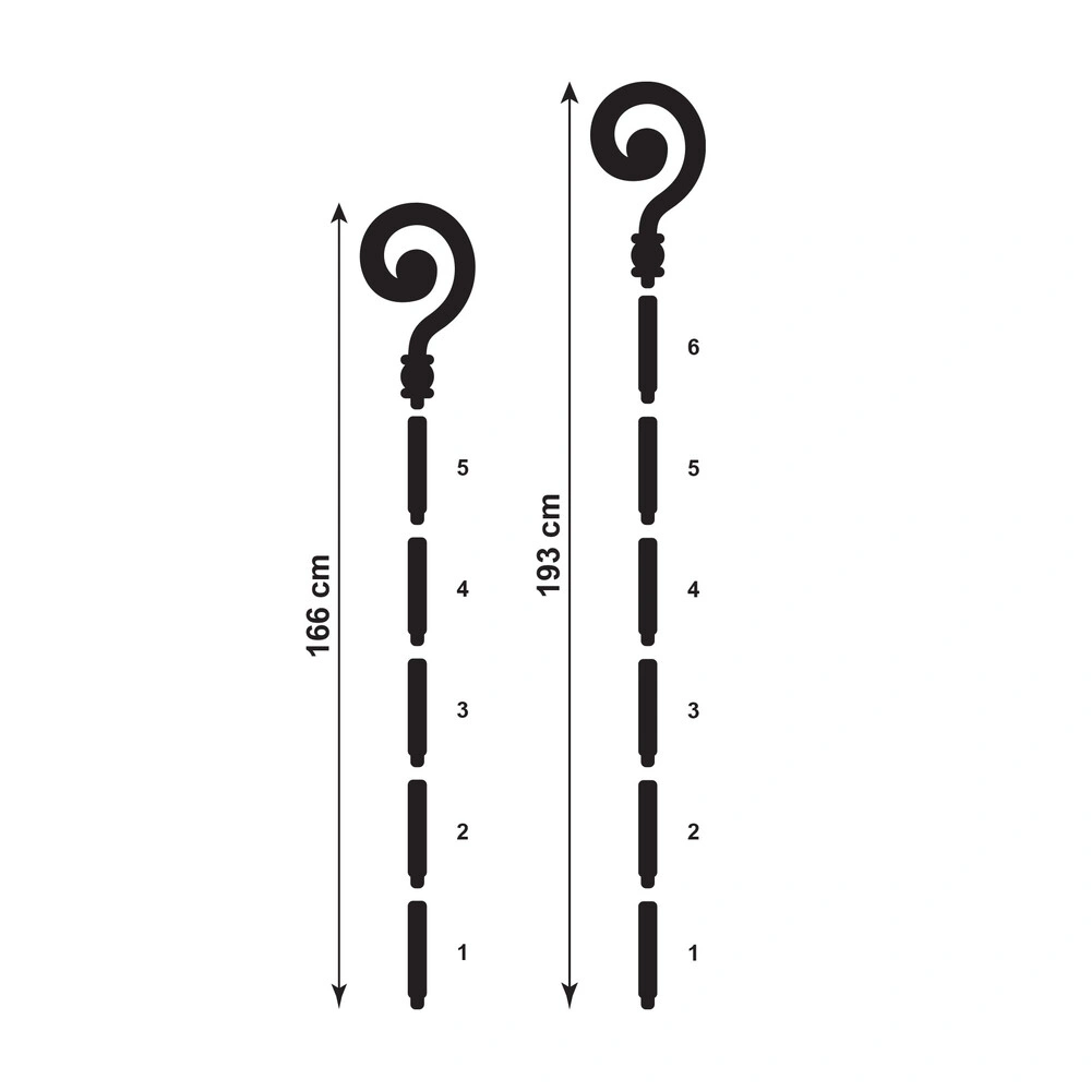 Mikulášská berla - 190 cm - skládací 7 dílná