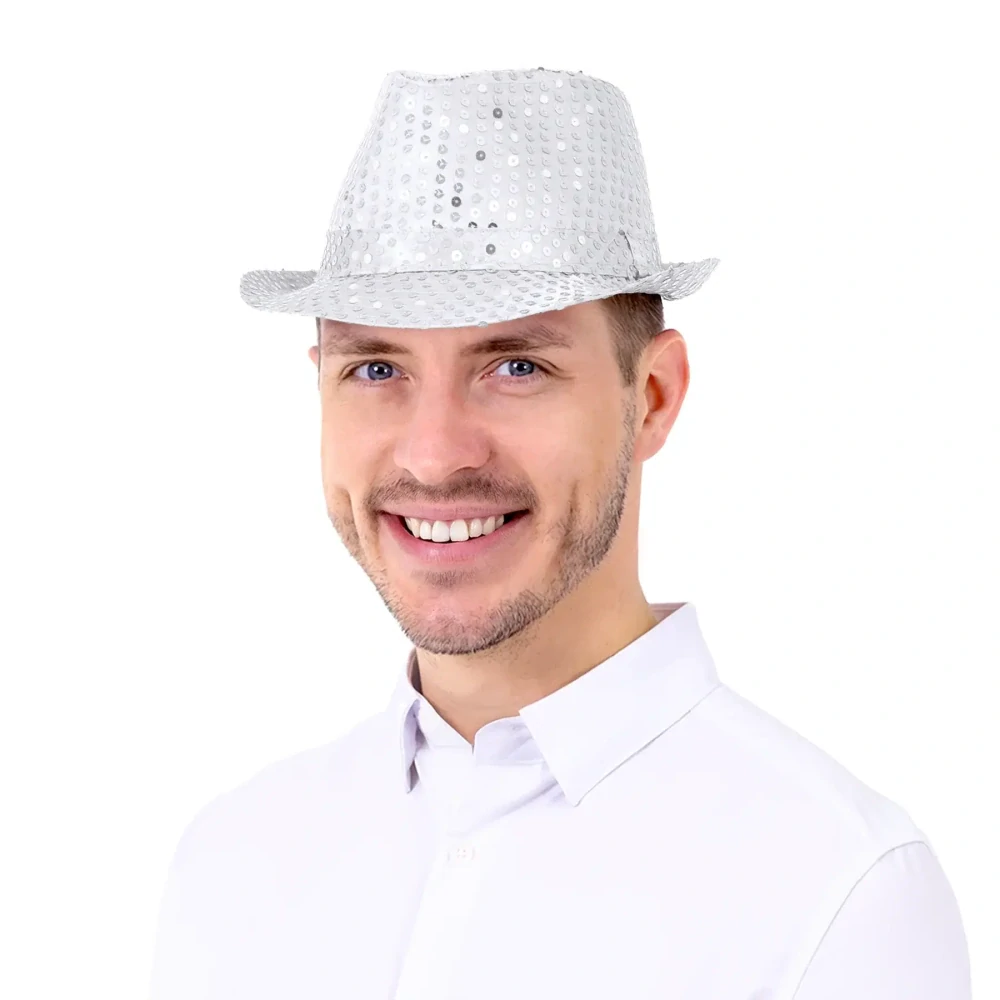 Klobouk stříbrný s flitry