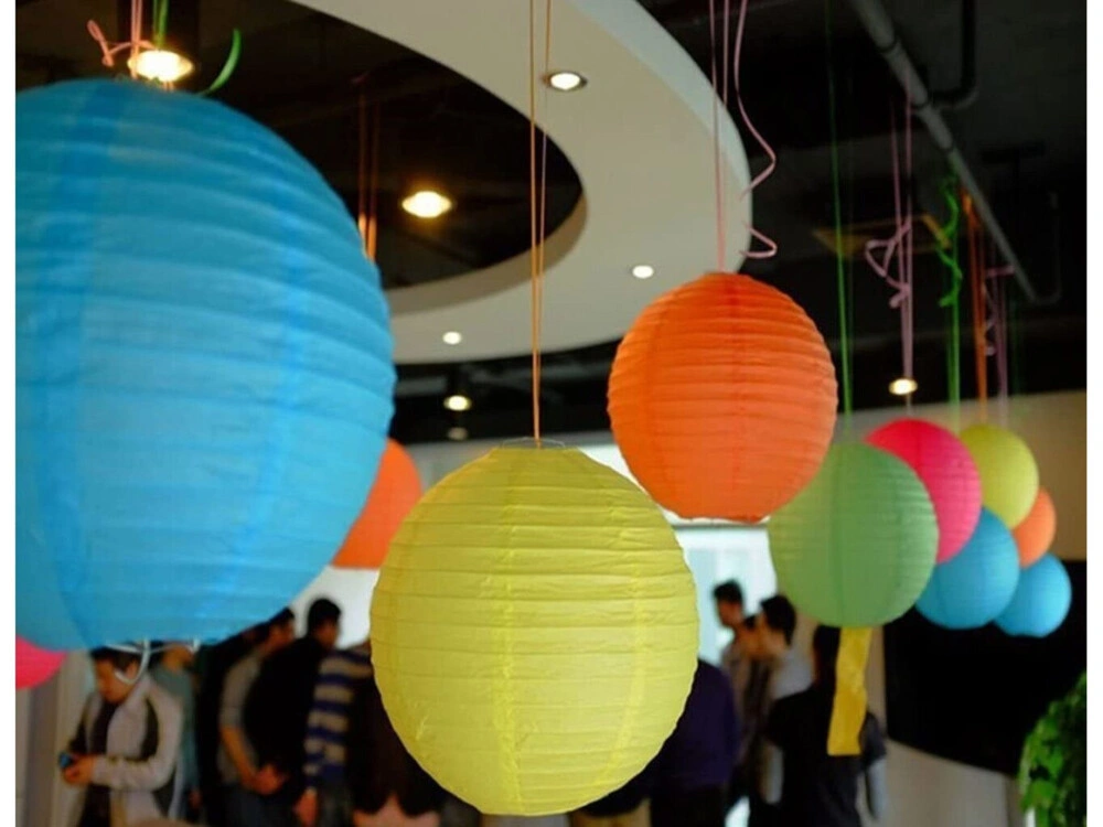 Lampion kulatý 30 cm bílý