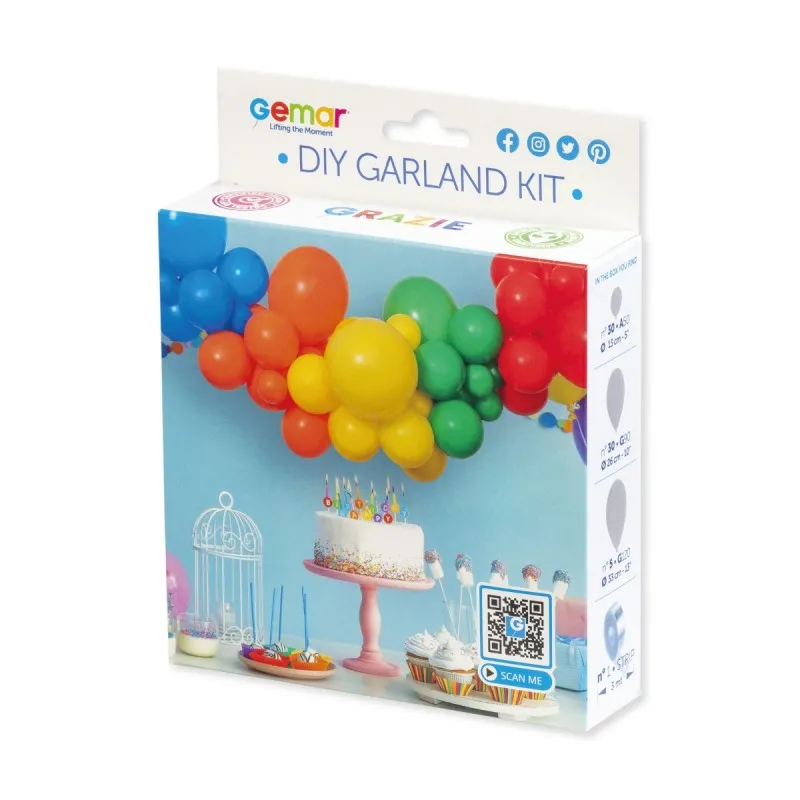 Sada na balónkovou girlandu pastel duha