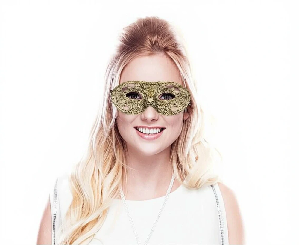 Škraboška krajková zlatá 