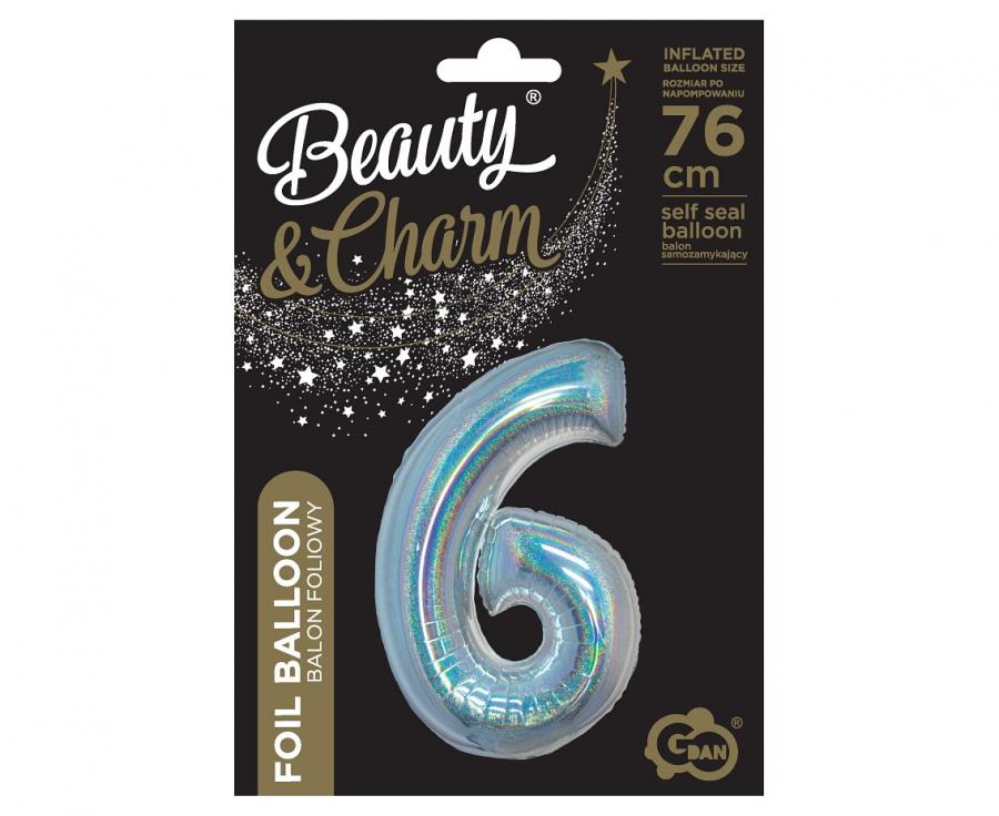 Foliová číslice - Holografická 6 - 76 cm