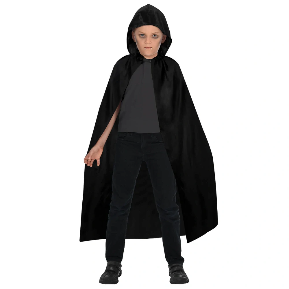Plášť černý s kapucí pro děti