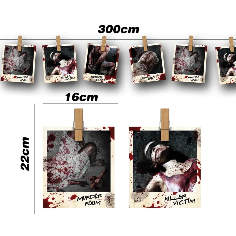 Halloweenská girlanda Místo činu 274 cm