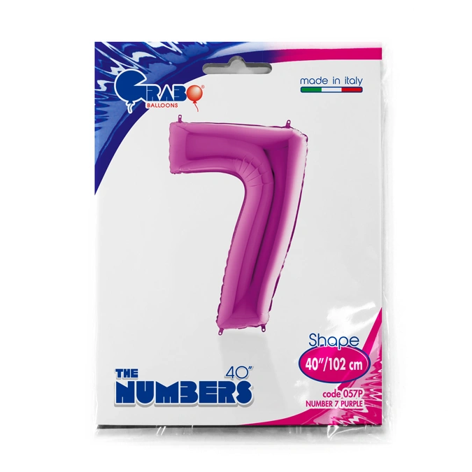 Foliová číslice - fialová 7 - 102 cm