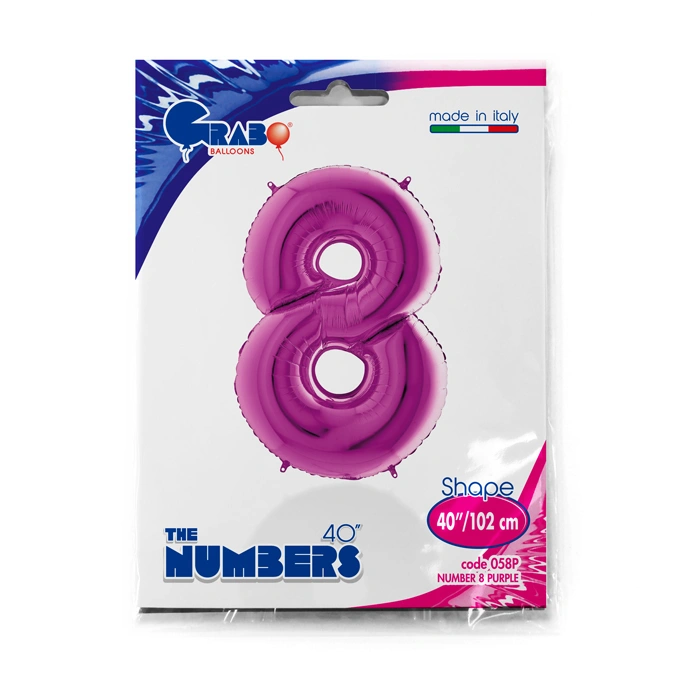 Foliová číslice - fialová 8 - 102 cm