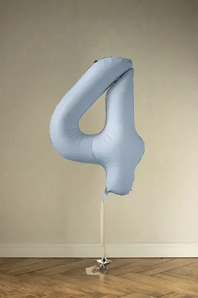 Foliová číslice světle modrá matná 4 86cm