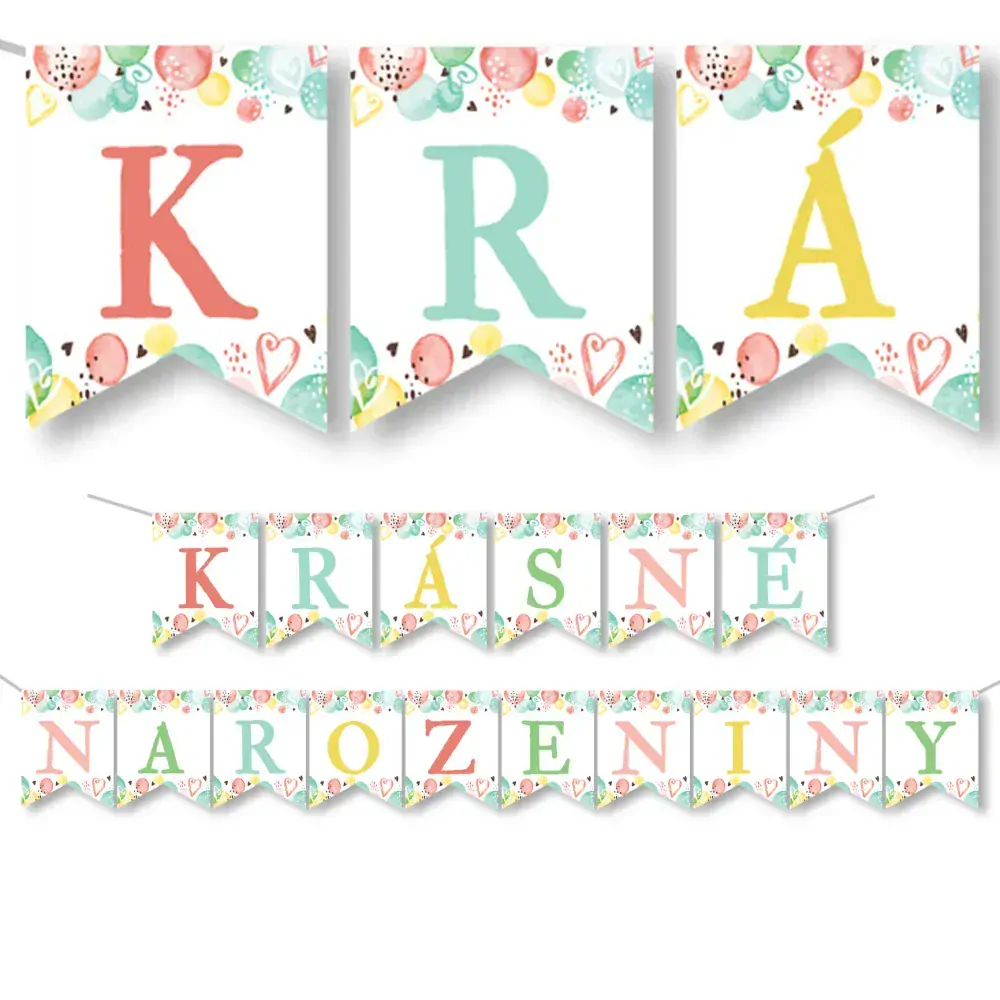 Papírový baner Krásné narozeniny