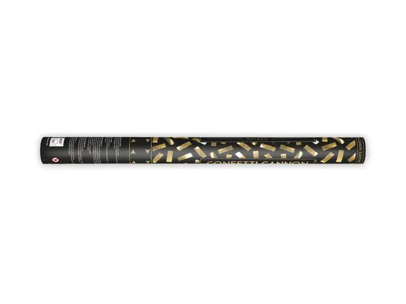 Vystřelovací konfety - zlaté metalické pásky 60 cm