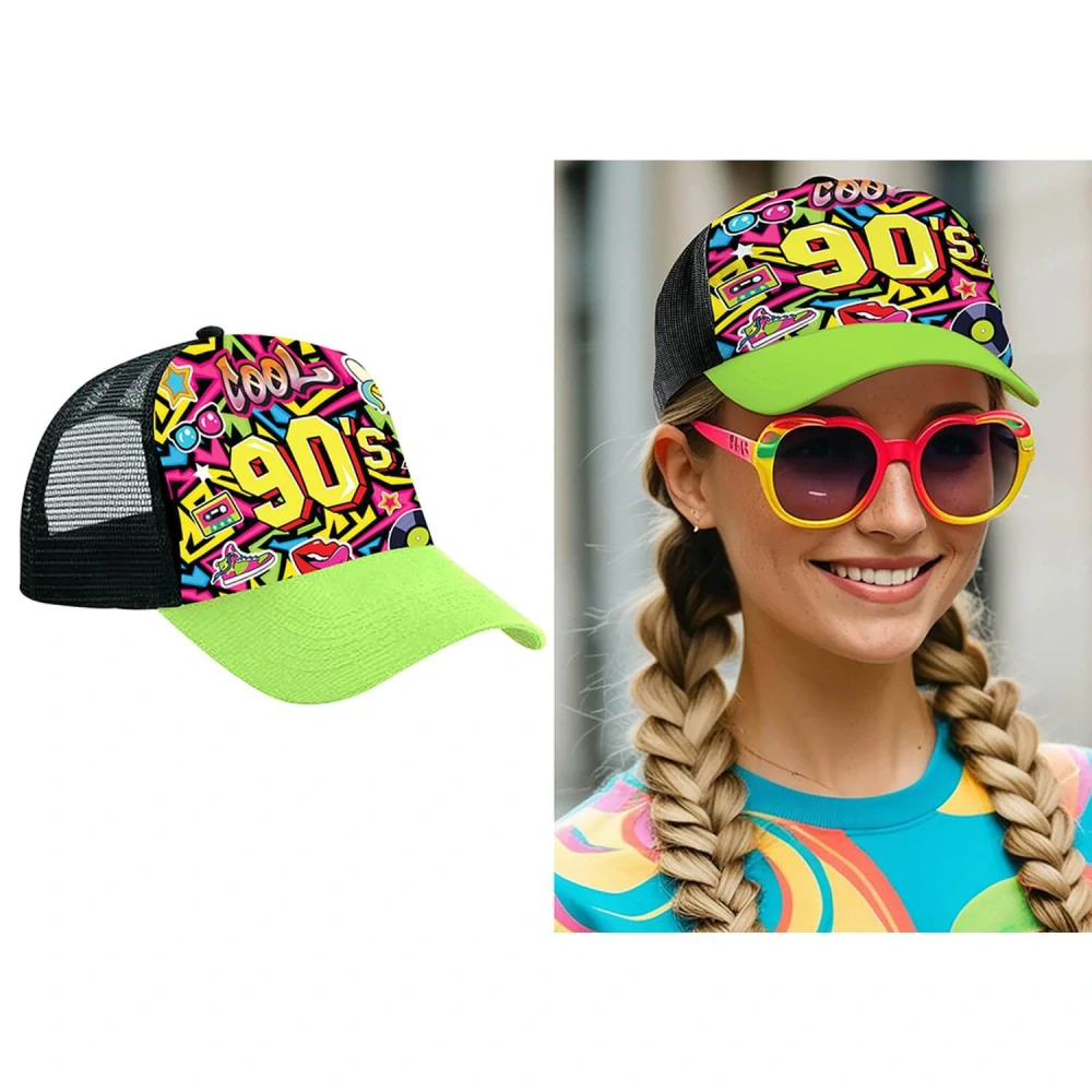 Kšiltovka Retro party 90. léta neonová