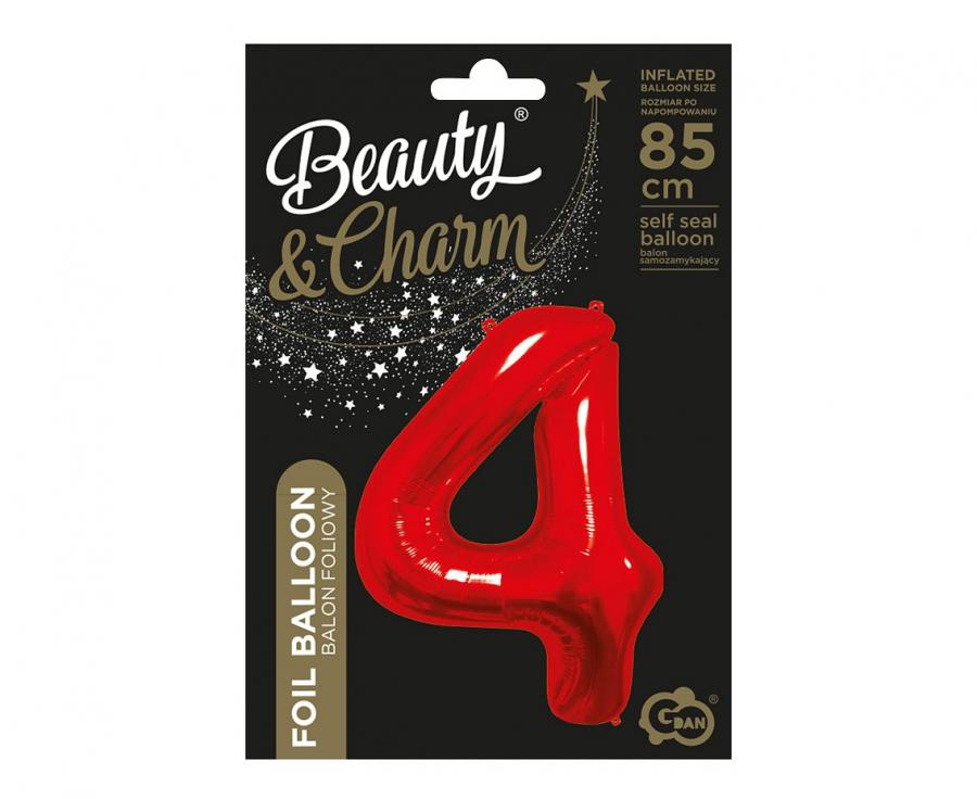 Foliová číslice - Červená 4 - 85 cm