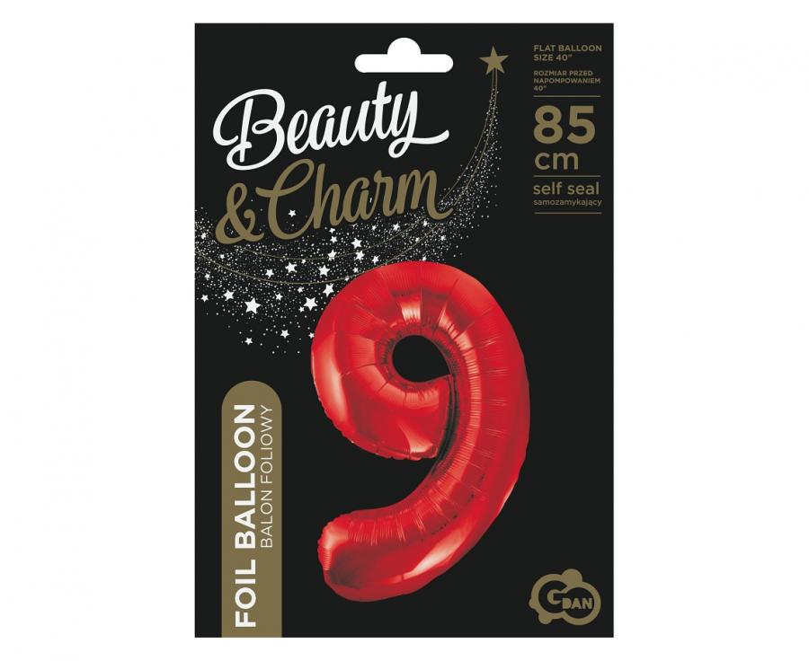 Foliová číslice - Červená 9 - 85 cm