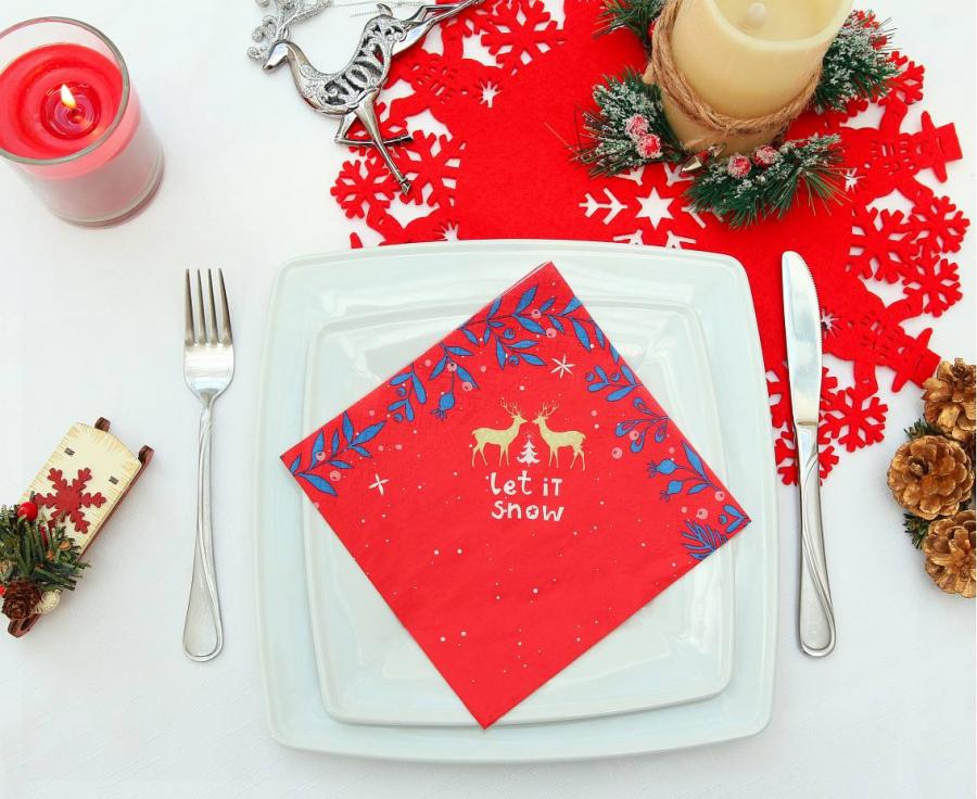 Vánoční ubrousky Let it snow - 20 ks