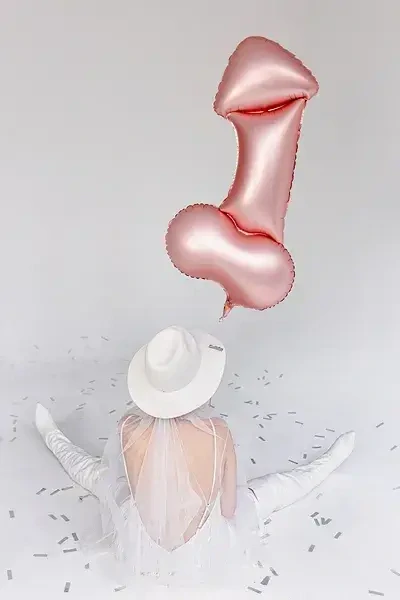 Fóliový balónek rosegold penis 46 x 88 cm