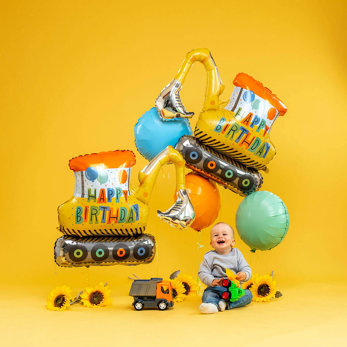 Fóliový balonek Narozeninový bagr 79 cm
