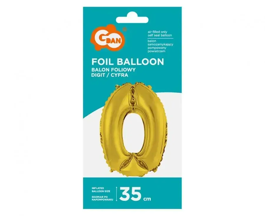 Foliová číslice - zlatá 0 - 35 cm