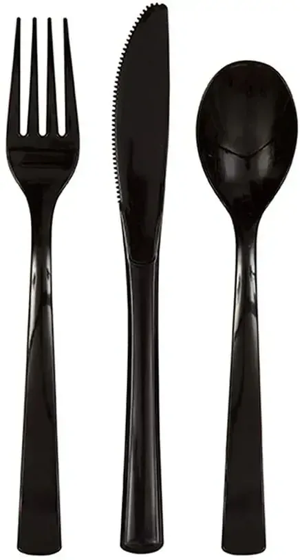 Plastové příbory černé 18ks