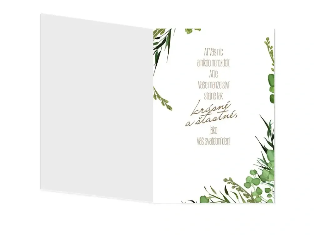 Svatební přání Blahopřání k sňatku - Zlatý rámeček s prstýnky