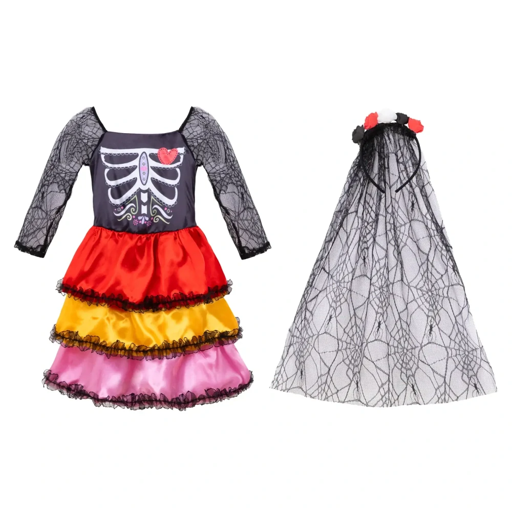 Dětský kostým Dia de los Muertos šaty