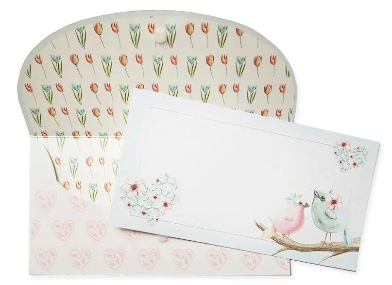 Obálka na peníze svatební Ptáčci se srdíčkem