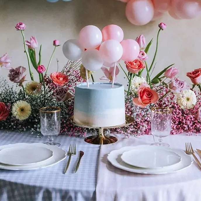 Dekorace na dort - balonková girlanda růžová