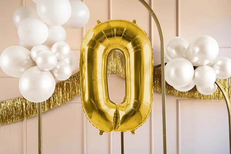 Foliová číslice - zlatá 0 - 72 cm