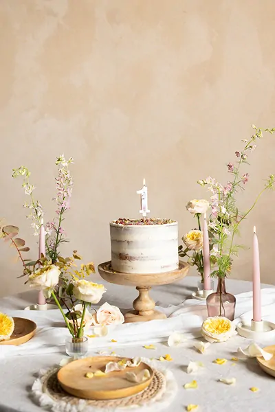 Svíčka dortová číslo 1 s okvětními lístky