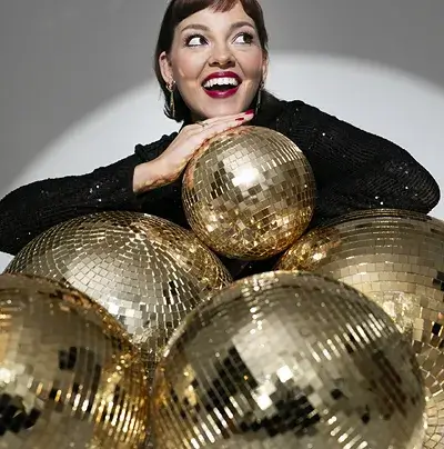 Disco koule zlatá 20cm