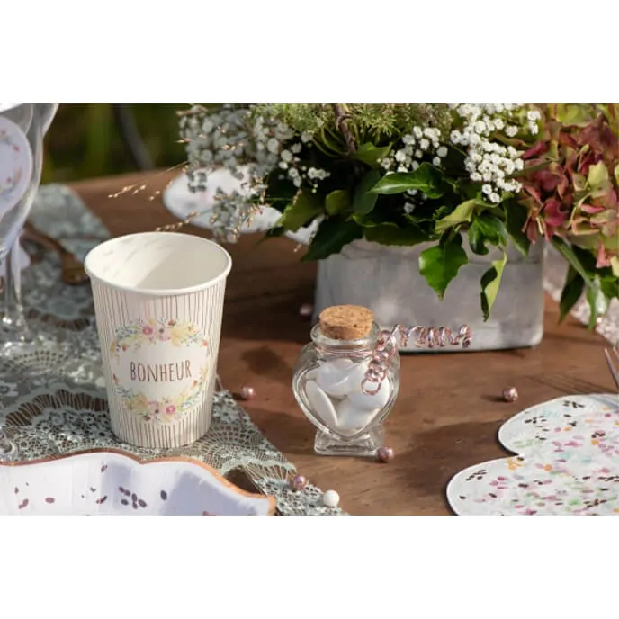 Dekorační skleněná lahvička srdce 