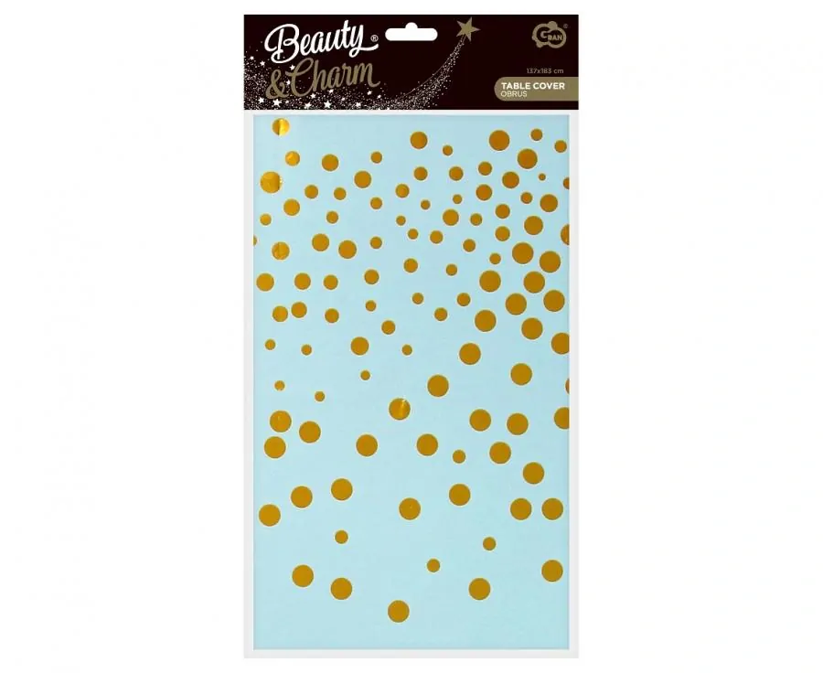 Plastový ubrus světle modrý konfety 137 x 214 cm 