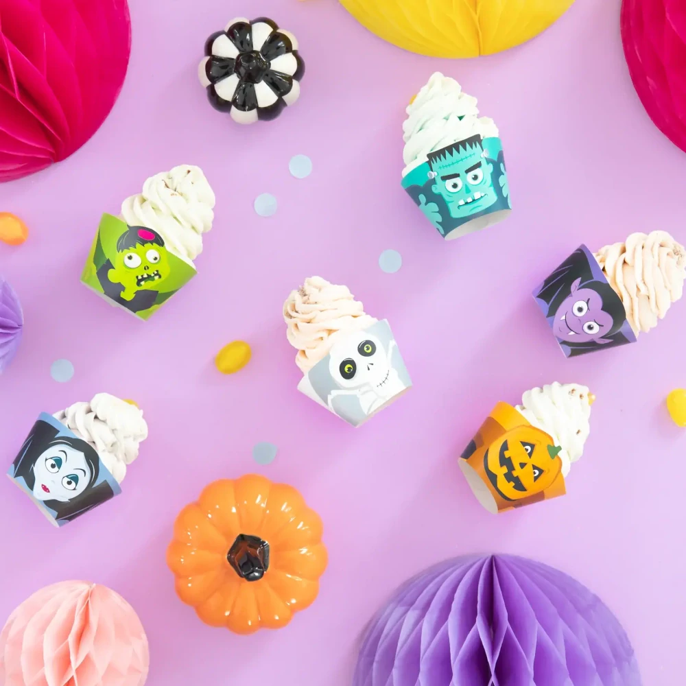 Dekorace na cupcaky Halloween Monstra 6ks
