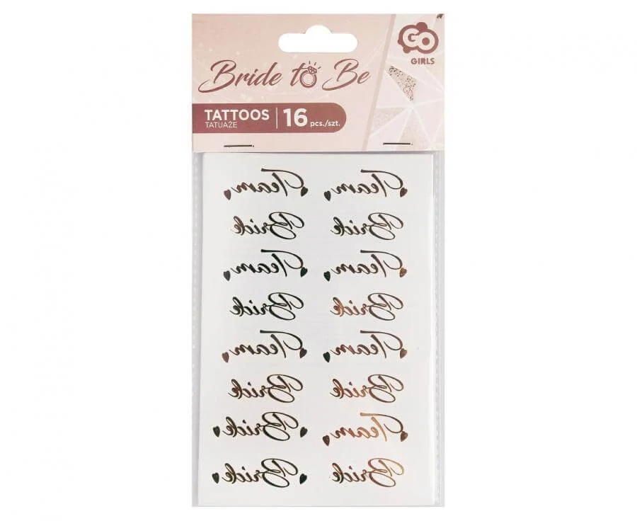 Tetování zlaté Team Bride 16 ks