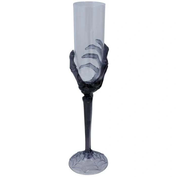 Plastová sklenka na víno - šampusky - kostlivec 18,5cm