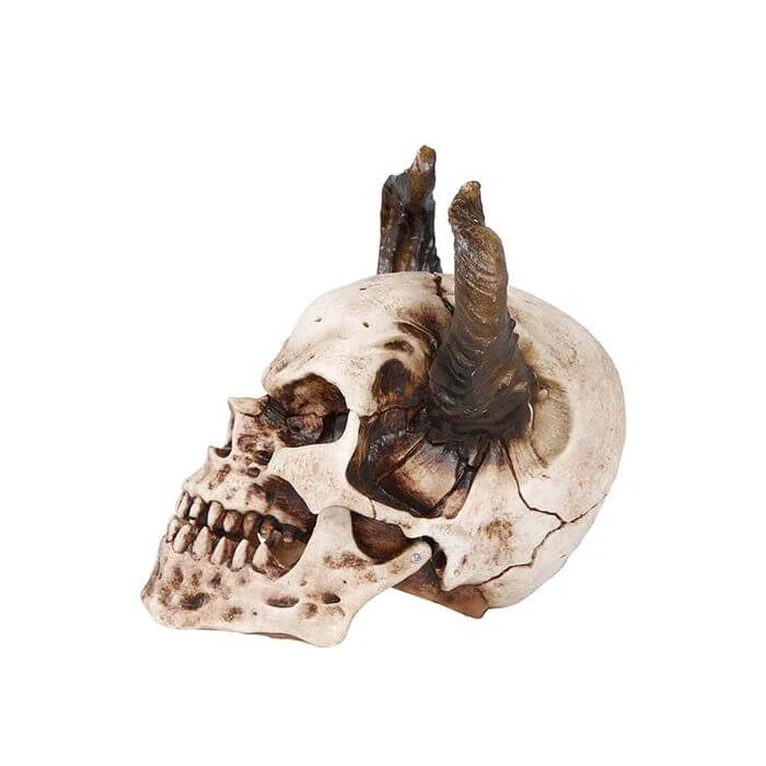 Halloweenská dekorace lebka s rohy