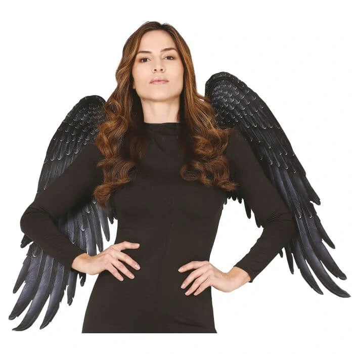 Andělská křídla černá látková 100 x 70 cm