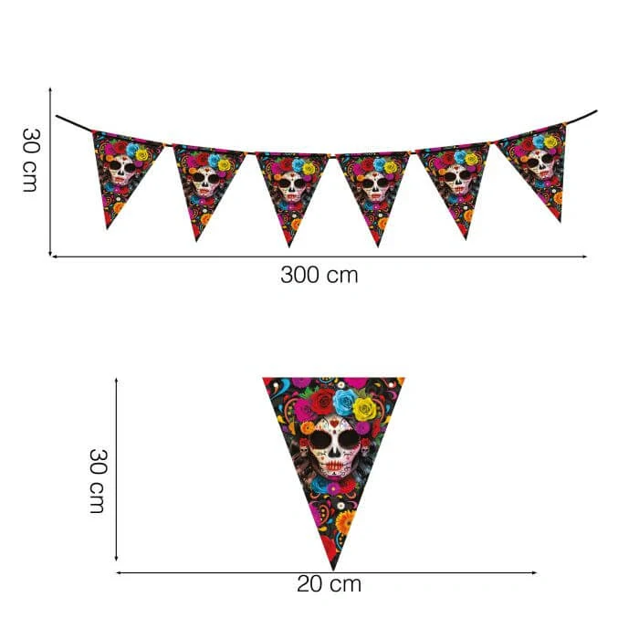 Vlaječková girlanda Day of the Dead 3 m