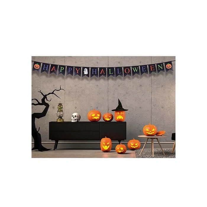 Vlaječková girlanda nápis Happy Halloween 3 m