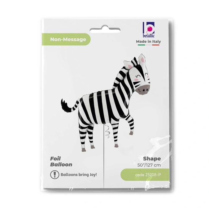 Fóliový balónek Smějící se zebra 127 cm