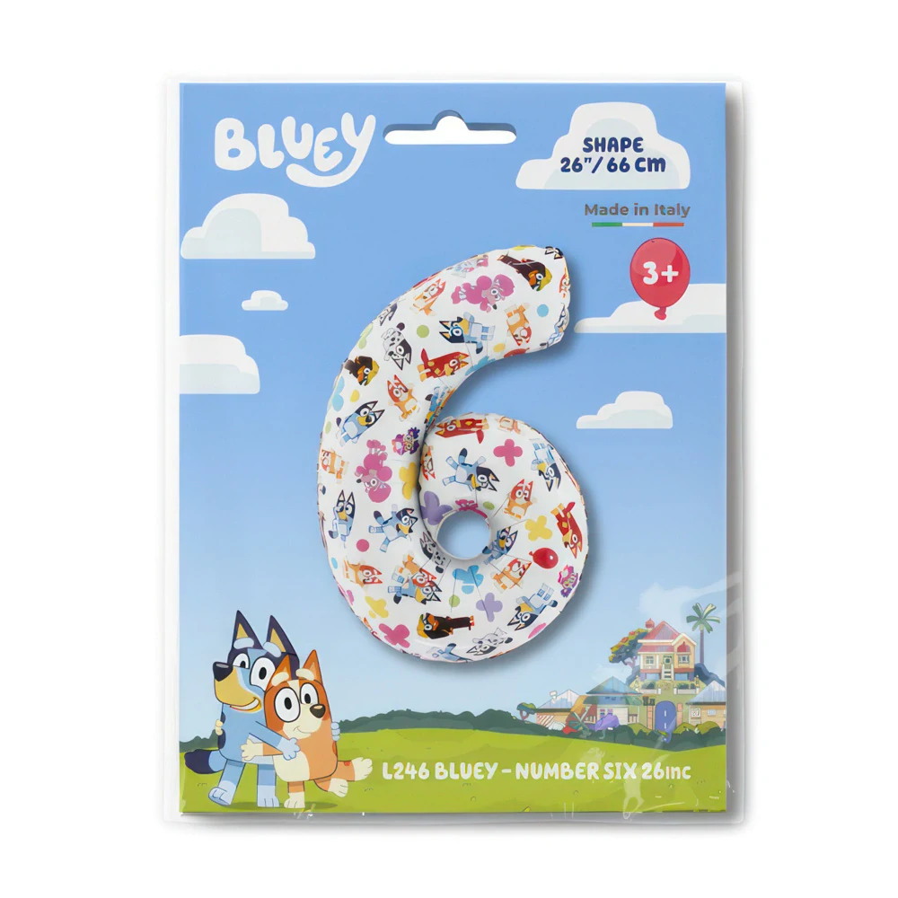 Foliová číslice - Bluey 6 - 66 cm