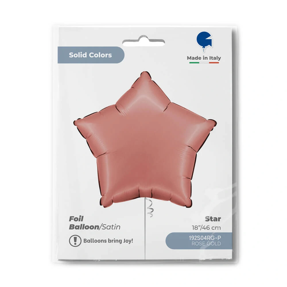Foliový balonek saténová hvězda rosegold 46 cm