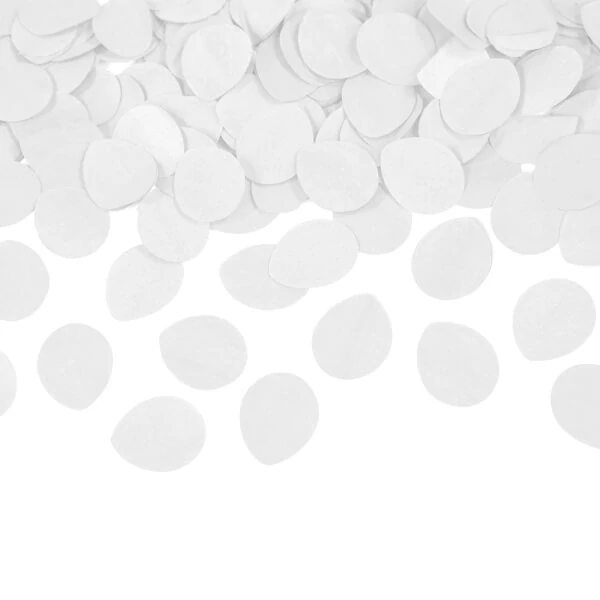 Vystřelovací konfety bílé lístky růží 60 cm